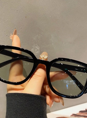 墨镜男种草茶色墨镜女士开车ins网红圆脸街拍防紫外线太阳眼镜男