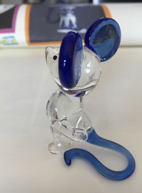 纯手工制作玻璃工艺品米老鼠摆件 车饰摆件 家具装饰摆件送人礼品