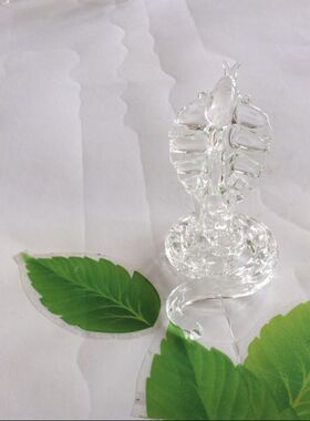 水晶制品风水卡通民间玻璃琉璃手工艺品摆件摆设十二生肖蛇礼物
