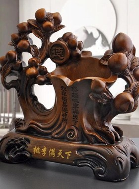 文化笔筒创意桌面摆件中式复古圣人孔子桃李满天下办公室用品文具