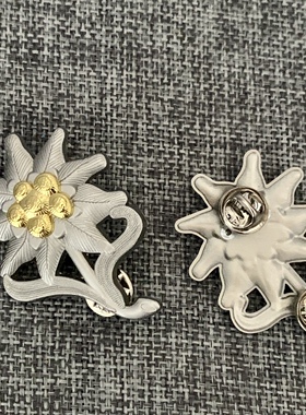 勋章胸针DIY金属德国雪绒花帽徽