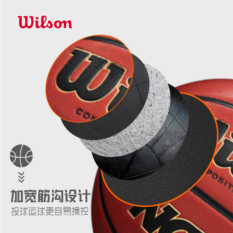 Wilson威尔胜篮球7号NCAA耐磨吸湿软皮PU男0730复刻版REACTION - 图1