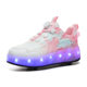 2025 New Girls Four-Wheel Knob Roller Skates Medium and Large Children Flash Skates Heelys Shoes Children's Luminous Shoes
