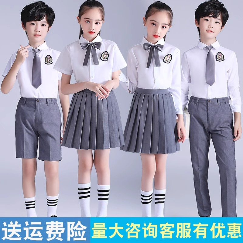 中小学生大合唱服装诗朗诵服校服英伦风春季儿童演出服幼儿园园服-图2