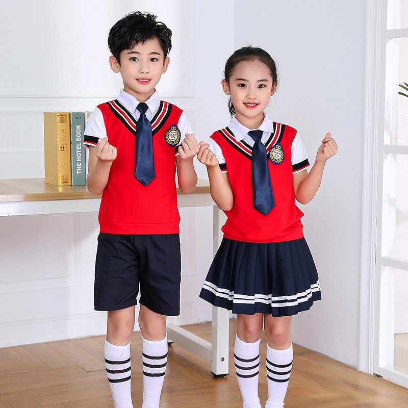 幼儿园园服夏季2022新款儿童英伦合唱班服小学生运动校服学院套装