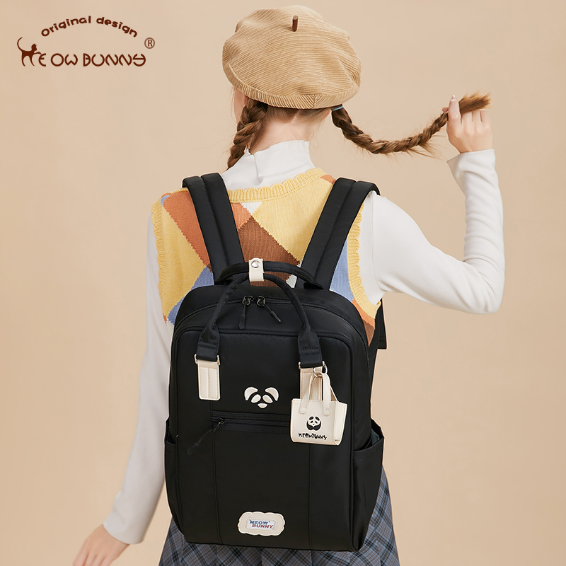 meowbunny熊猫抱抱女大学生电脑包 meowbunny箱包双肩背包