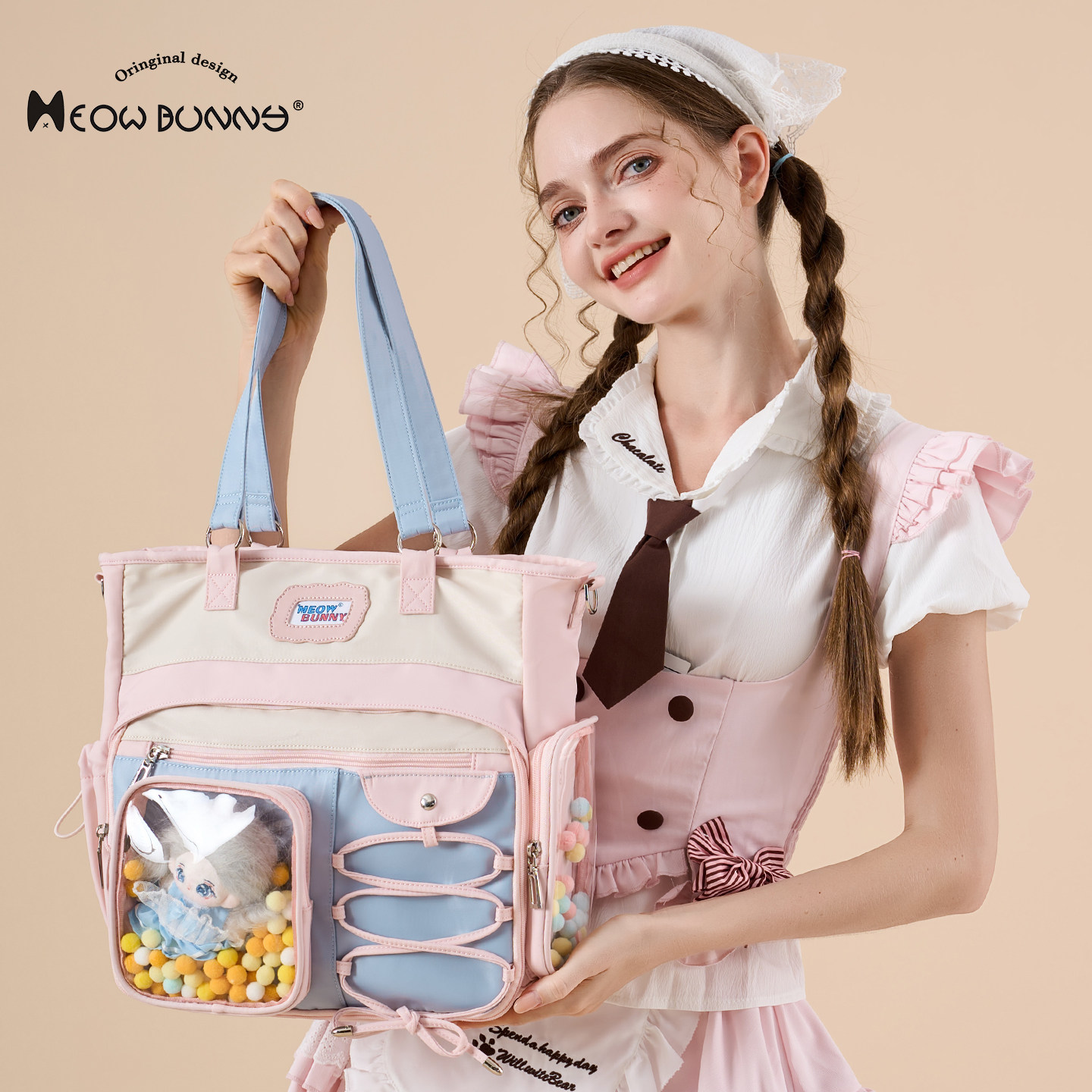 meowbunny痛包大容量斜挎三用托特包可拆卸单肩包娃包社畜通勤包,淘宝优惠券,粉丝福利购,淘宝优惠卷