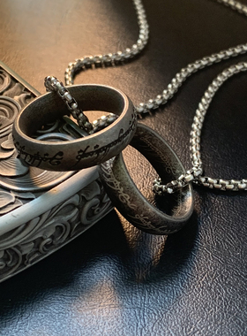 至尊魔戒-蚀刻古法钛钢戒指复古