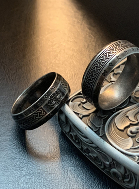卢恩轻语-古法钛钢维京符文戒指