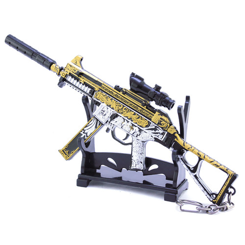 和平精英吃鸡游戏玩具金玉无双ump45冲锋枪金属模型小号合金摆件 - 图3