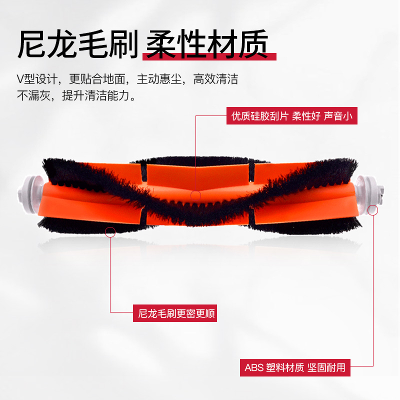 适配小米米家扫地扫拖机器人1C 2C 1T配件主边刷滤网拖布边刷尘盒 - 图0