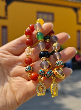 文殊院太岁手串龙鳞玛瑙灰玛瑙本命手串10mm圆珠成都发货