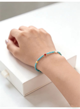 云舒国风高级感天然多宝南红珍珠蜜蜡蓝绿松石轻奢手串女手链礼物