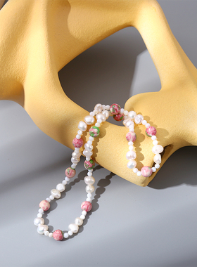 淡水珍珠双层樱花手串女2023年新款气质手串轻奢小众串珠手饰品