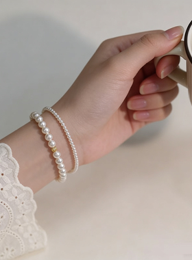 2026新款珍珠手链弹力绳叠戴