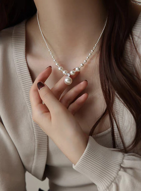 施家珍珠项链女轻奢小众2026新爆款颈链高级时尚气质百搭 ins复古