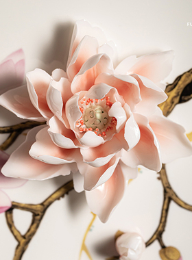 夫己客厅陶瓷摆设新中式创意挂盘