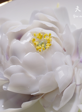 夫己创意手工陶瓷花博古架挂盘