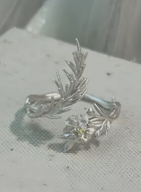 高品质新款雪松与山茶花·INFJ印象戒指精致磨砂气质颜值艺术手作