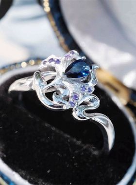 高品质光与夜之恋萧逸之约钻戒鸢尾花元素戒指动漫周边二次元礼物