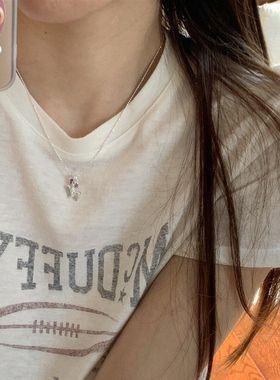 高品质现货新款简约百搭星星快乐小狗项链小众时尚文艺紫色锁骨链