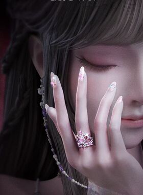 2025年高品质现货新款缔灵爱之默水玲珑情侣对戒可调节戒指