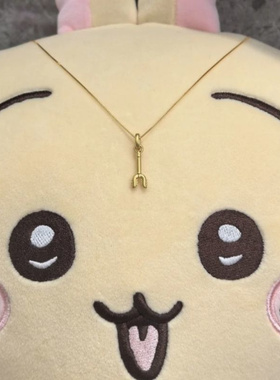 真金电镀乌萨奇讨伐棒吊坠项链百搭金属吊坠吉伊卡哇动漫周边