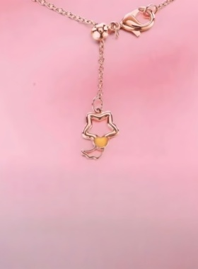 高品质新款魔法天使小忌廉心形弯月星星同款项链动画少女甜美童年