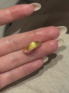 高版镀金新款天使之翼戒指小众轻奢高级感简约可调节翅膀羽翼指环