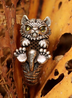 新款高品质版本心有萌虎系列虎年复古戒指本命年可爱情侣纪念指环