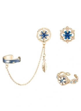 高品质新款流浪者散兵印象耳夹耳钉戒指游戏周边高级感套装