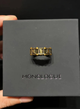 v金材质不掉色MONOLOGUE六字真言戒指食戒高级感百搭指环