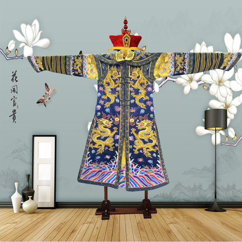 古风汉服衣架中式实木衣帽架龙袍戏服挂衣架 展示架 落地衣架 - 图2