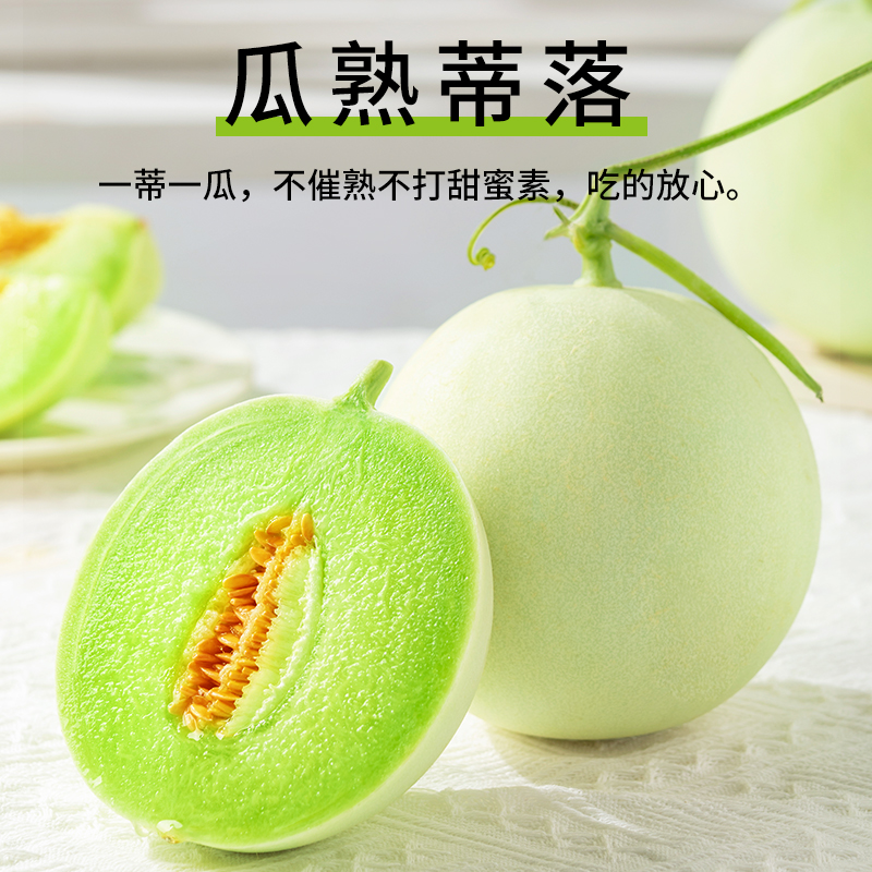 冰淇淋玉菇甜瓜9斤新鲜水果整箱包邮当季正宗白香瓜羊角哈10蜜瓜 - 图2