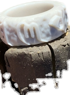 鹿角雕刻六字真言跑环配饰