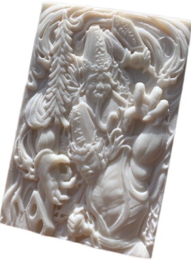 鹿角雕刻黑白无常牌子尺寸无事牌