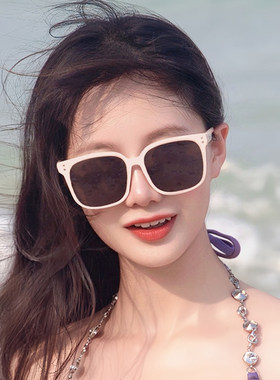 GM白色显瘦抗UV近视太阳镜女