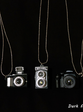韩国ins原宿风闪光吊坠相机项链