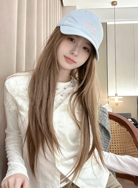 韩版蓝字母防晒显脸小棒球帽女