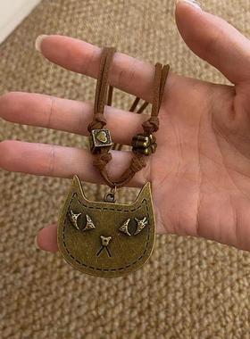 夏日皮绳项链简约小众设计