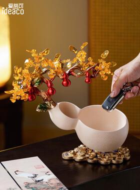 五福葫芦入口钥匙储新中国风饰品吸引财富客厅酒柜装饰乔迁礼物