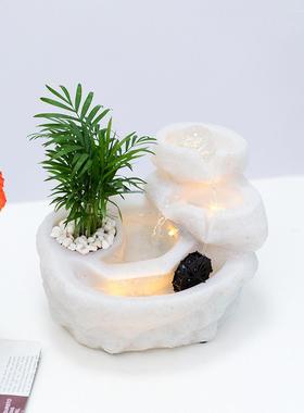 轻奢风水轮小假山喷泉水晶球水车流水摆件循环水现代客厅办公室