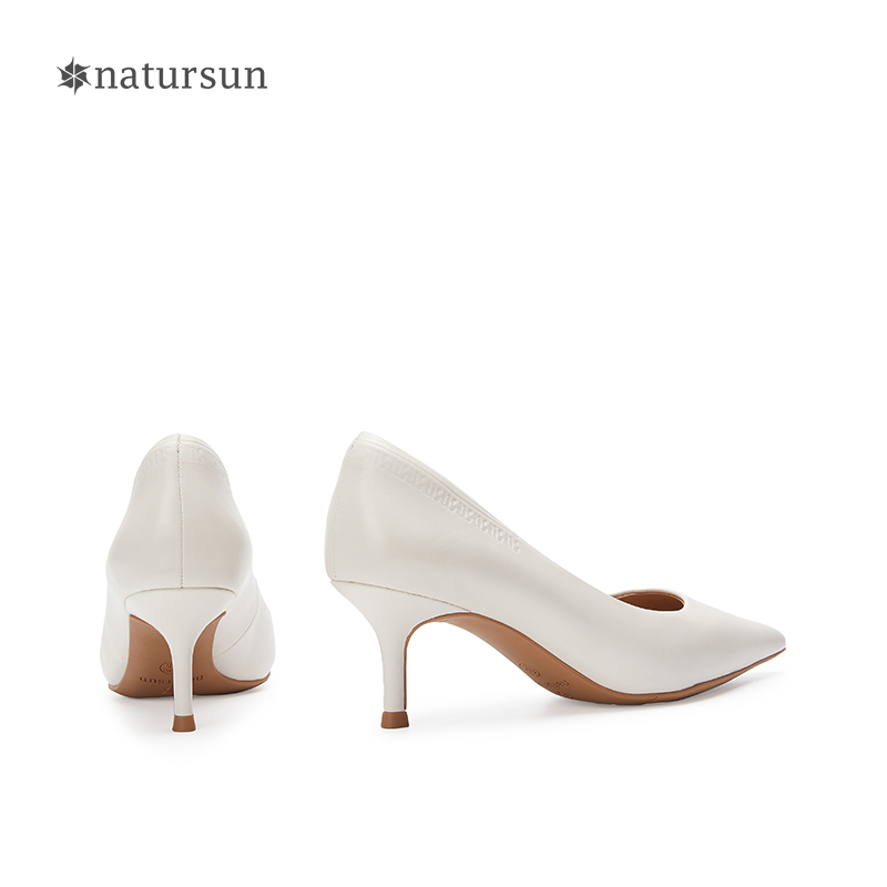 natursun秋季新款高跟鞋女尖头细跟舒适职业工作面试单鞋