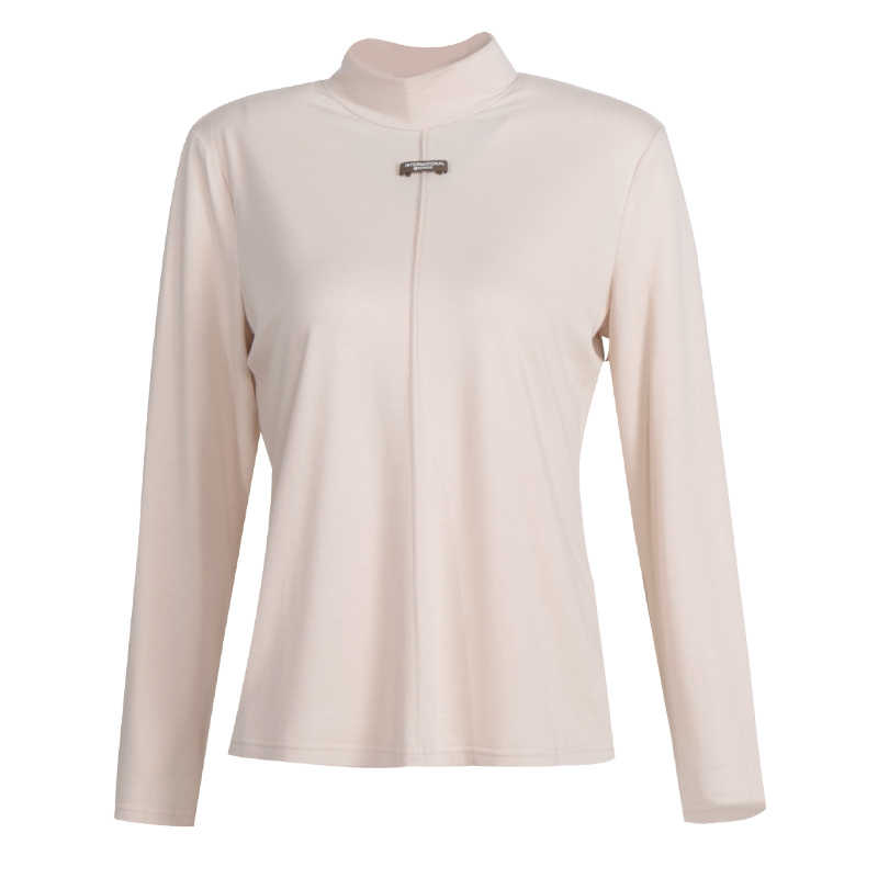 杨门修身长袖t恤女打底衫半高领中领显瘦洋气立领内搭年春季 - 图3