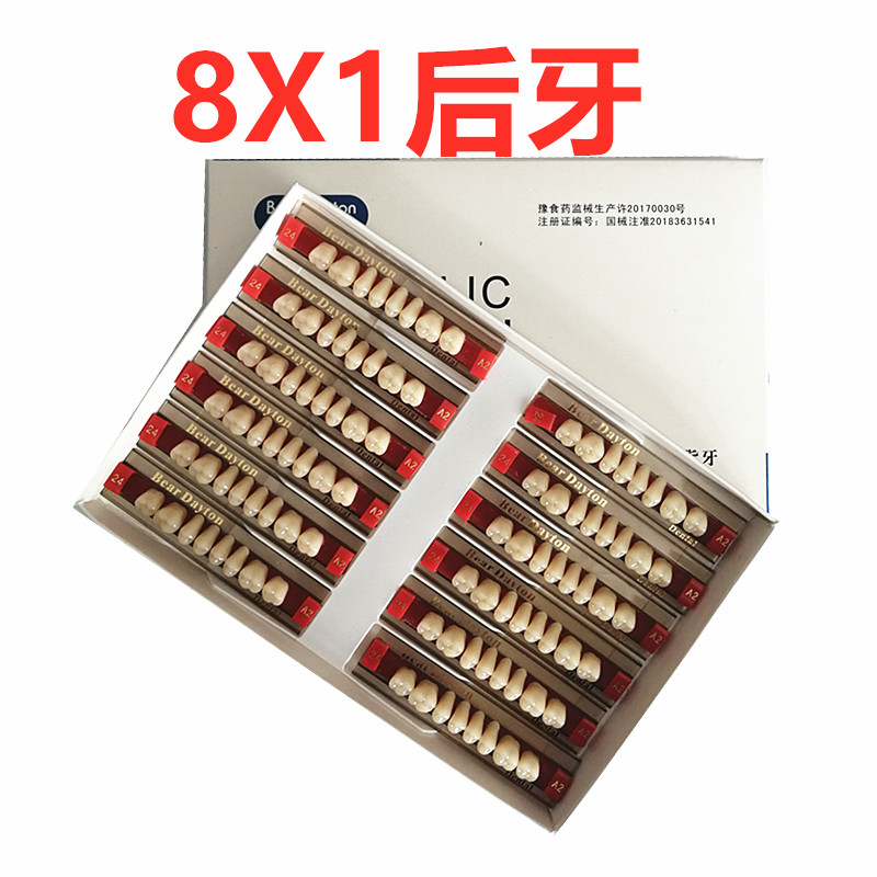 牙科材料 合成树脂牙6X1 门牙 8X1后牙 豫齿全口义齿口腔齿科 - 图2