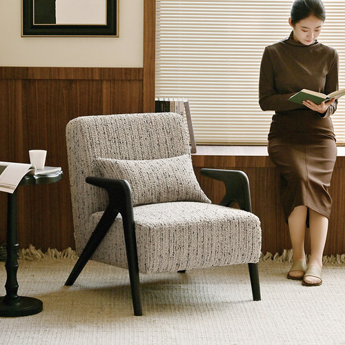 UCK又壳 | 美拉德中古风单人沙发椅复古文艺设计师小户型休闲椅子 - 图2