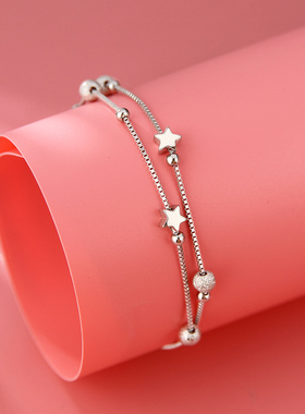 S925银星星手链女简约气质时尚