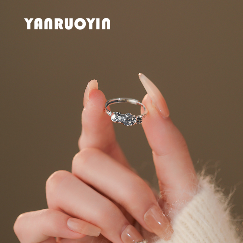 925银戒指女复古貔貅个性铜钱币时尚活口指环男简约百搭中食指戒,淘宝优惠券,粉丝福利购,淘宝优惠卷