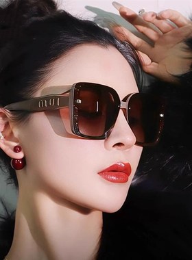 墨镜女款开车防紫外线大脸时尚y夏季偏光太阳镜防晒显瘦级感圆脸