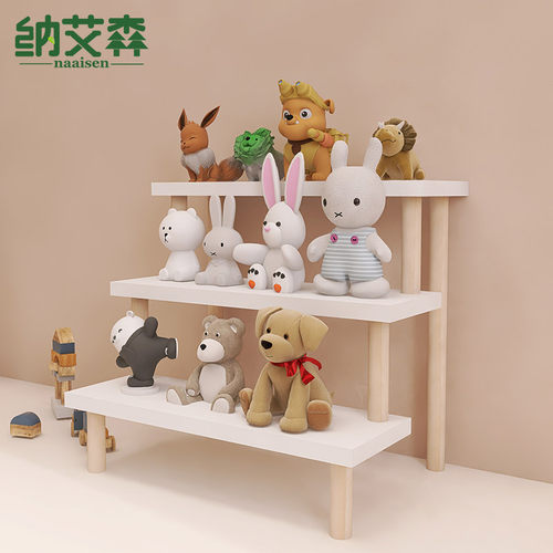 桌面手办阶梯式收纳置物架台阶式作品展示架双层梯形盲盒摆件架子 - 图0